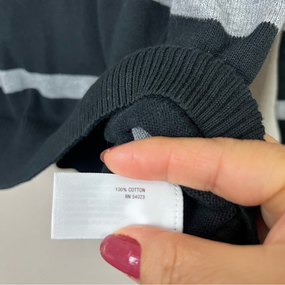 5 for $30‎ Old Navy Men's Sweater Long Sleeve Black Stripe Quarter Zip Size M - Picture 8 of 12